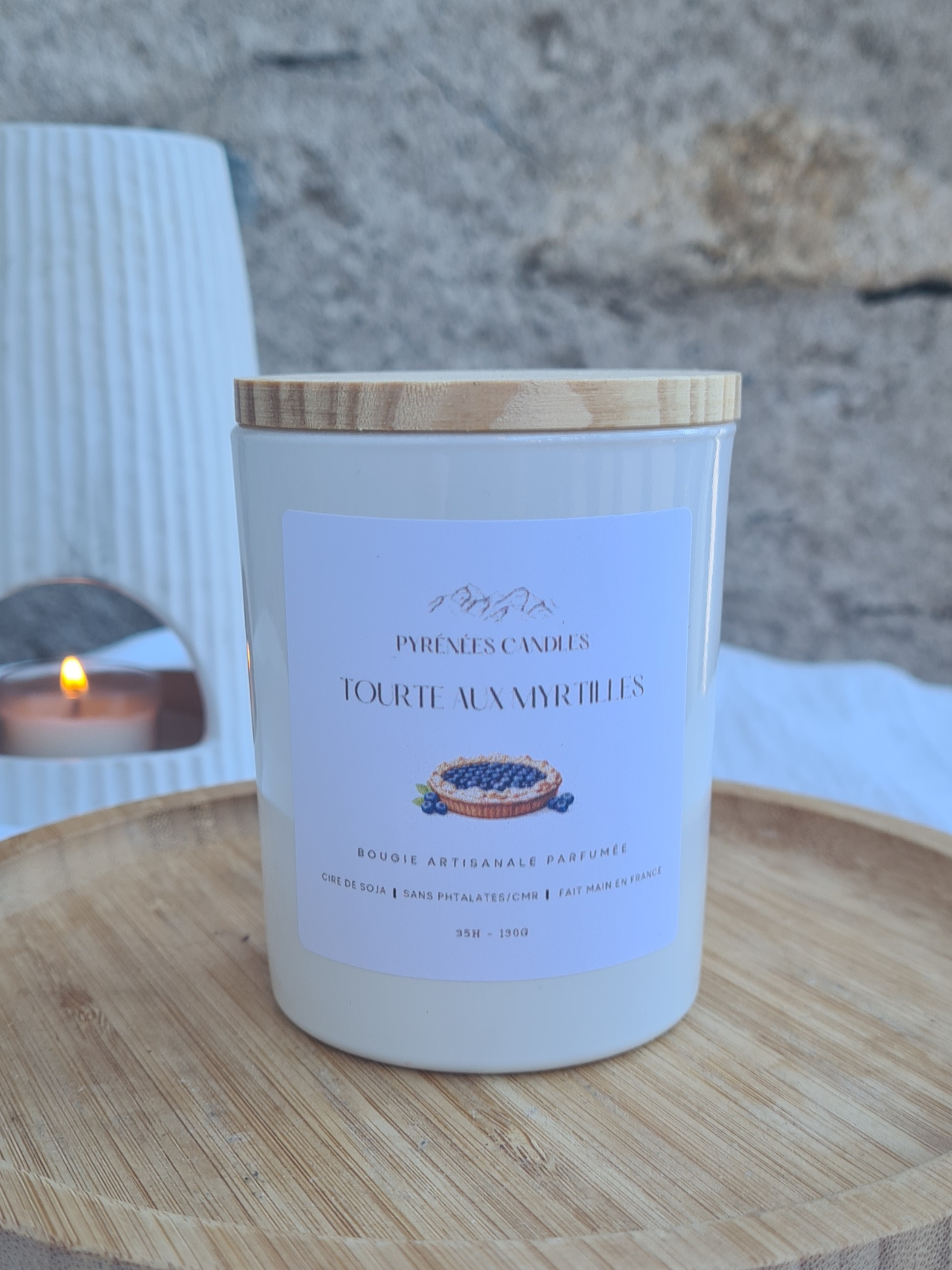 Bougie artisanale parfumée – Tourte aux myrtilles