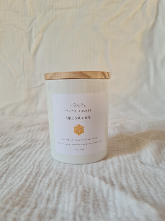 Bougie parfumée artisanale – Miel Sauvage