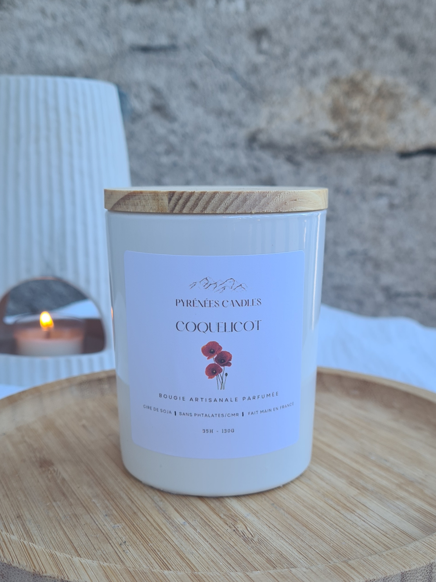 Bougie artisanale parfumée – Coquelicot