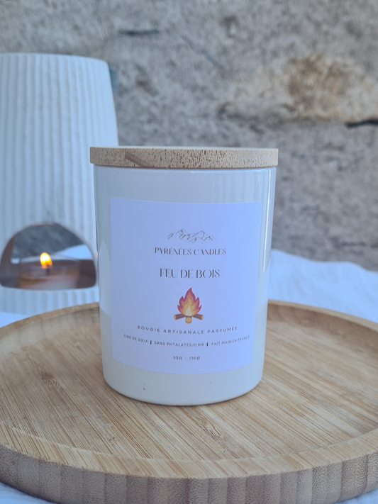 Bougie artisanale parfumée- Feu de bois