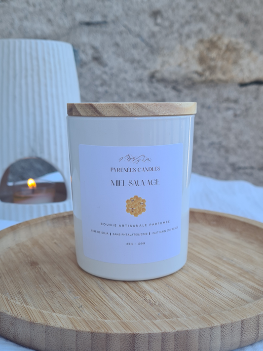 Bougie artisanale parfumée – Miel Sauvage