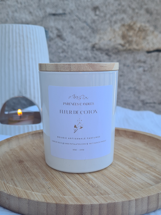Bougie artisanale parfumée – Fleur de coton