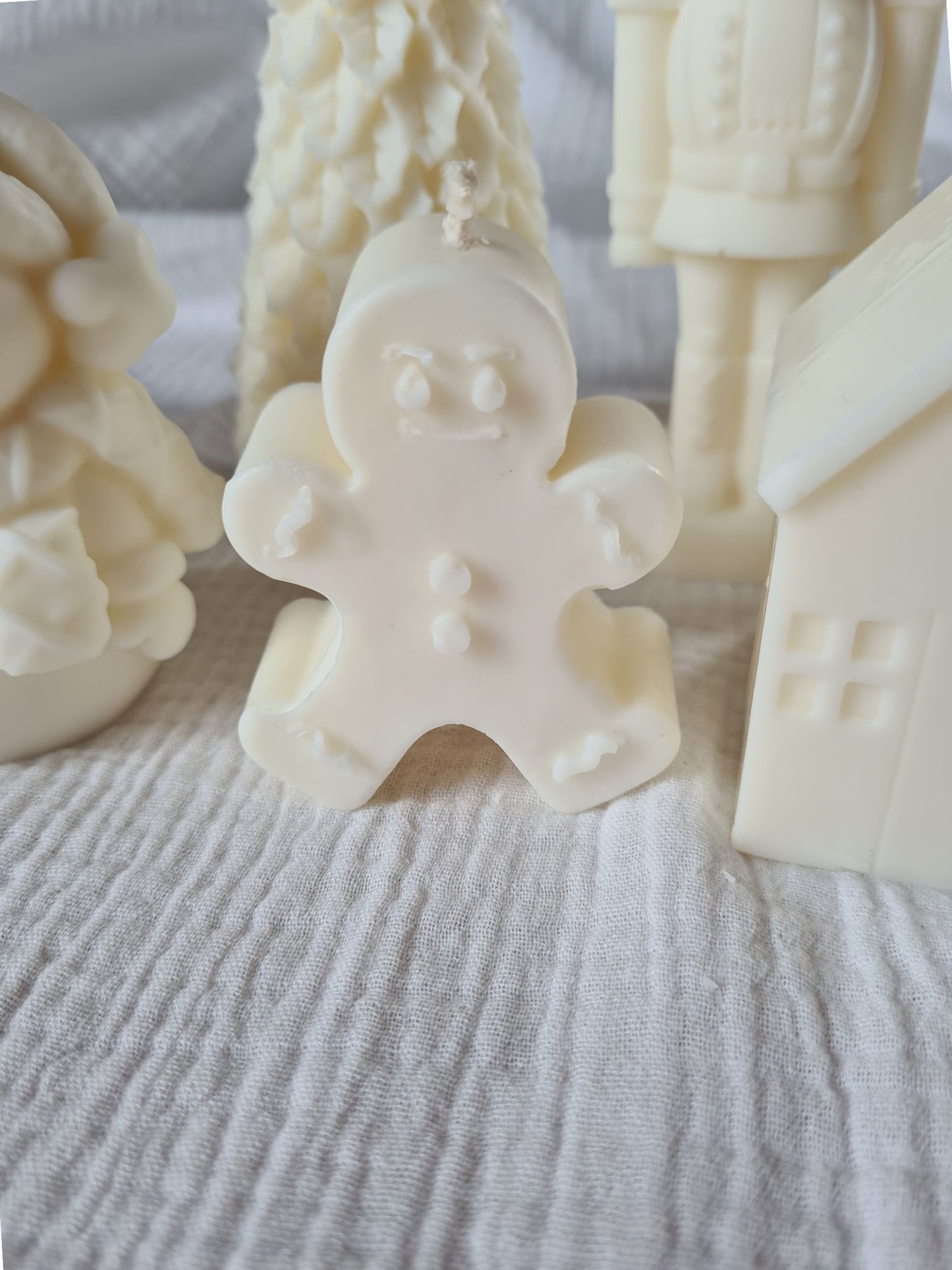 Bougie décorative biscuit – Sans parfum – Artisanale