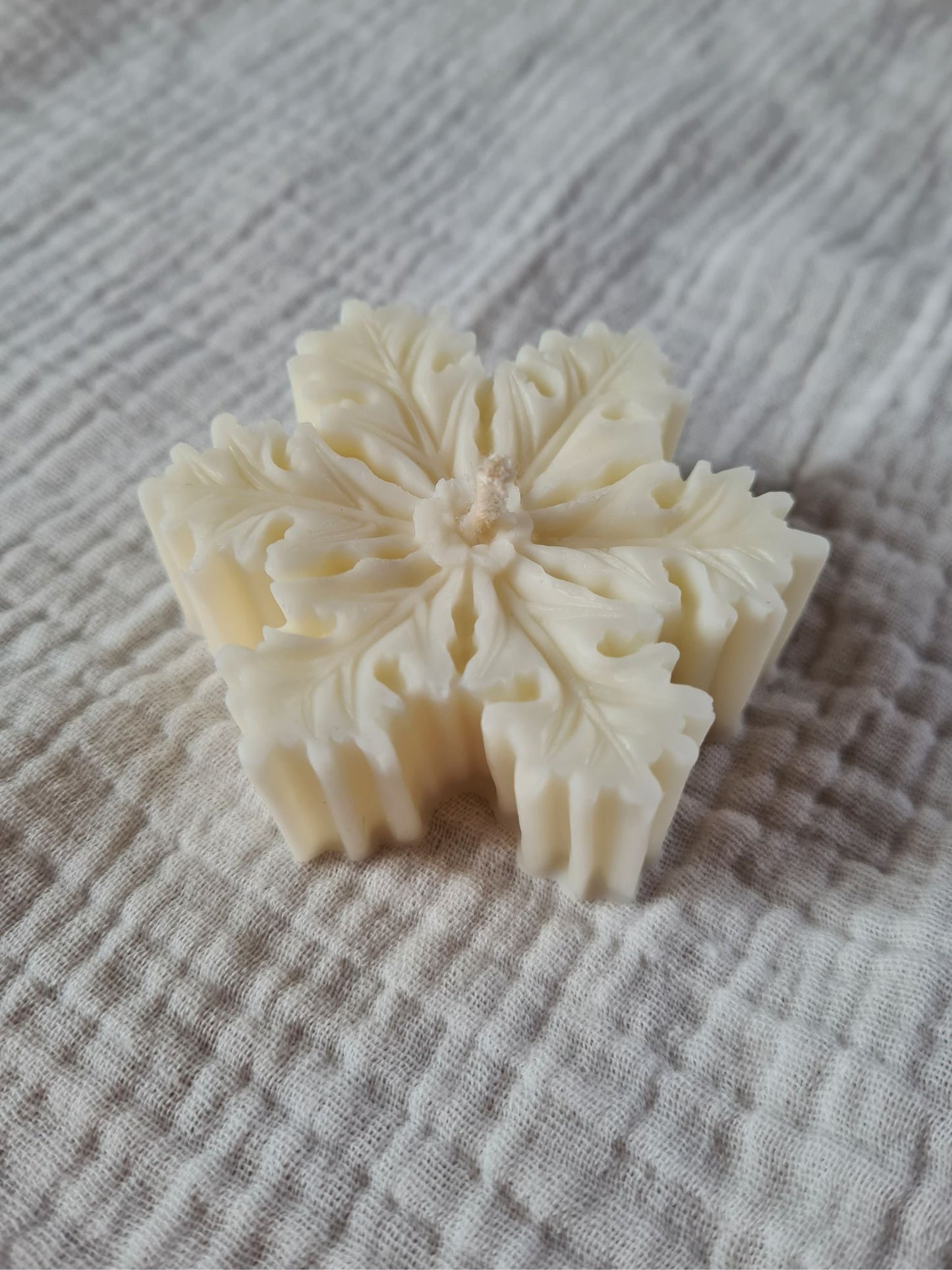 Bougie décorative flocon – Sans parfum – Artisanale