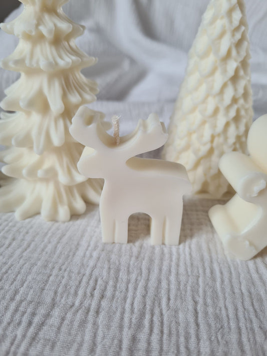 Bougie décorative renne – Sans parfum – Artisanale