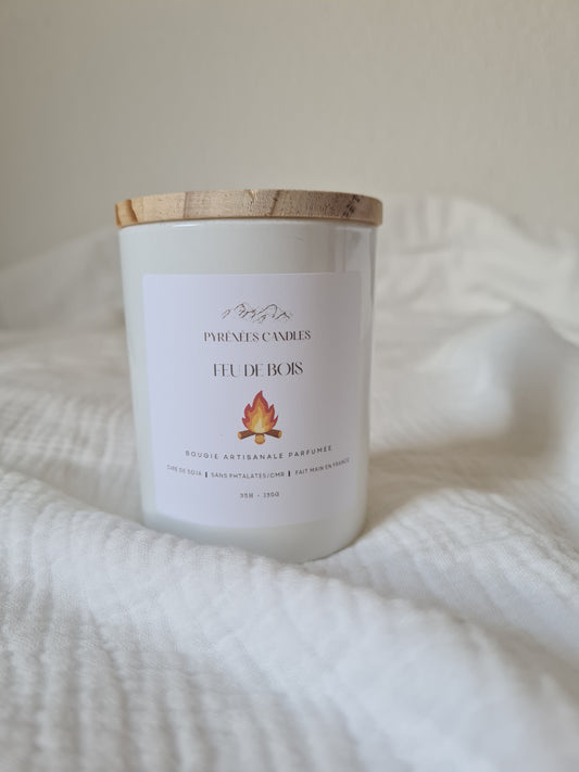 Bougie artisanale parfumée- Feu de bois
